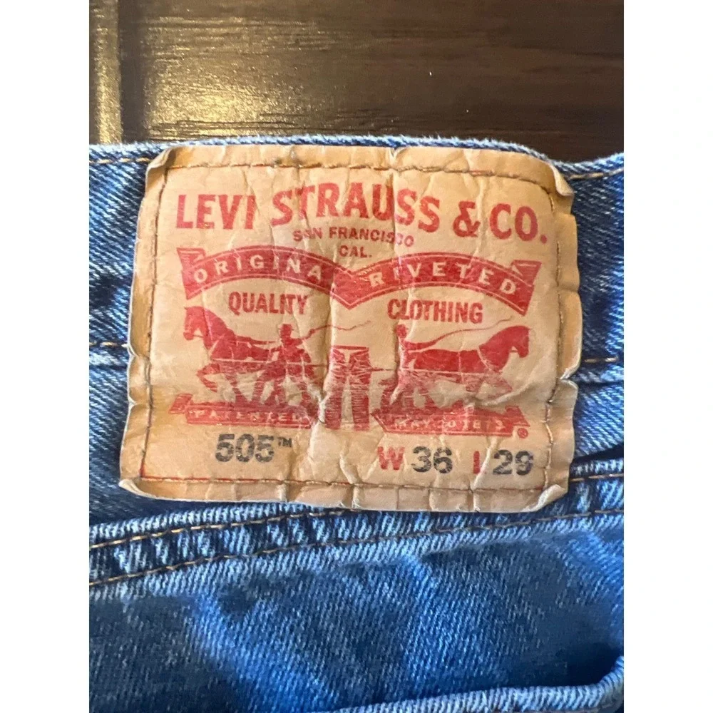 Levi's 505 Jeans Mens 36x29 Straight Leg‎ 100% Cotton Vintage Wash